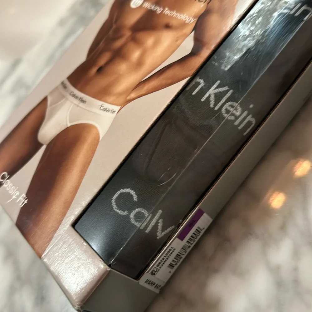Calvin Klein Black 3-PK Cotton Stretch Low-Rise Hip Briefs XXL NWT